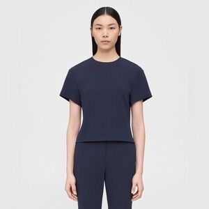 Theory Butterfly Top in Nocturne Navy Admiral Stripe S NWT